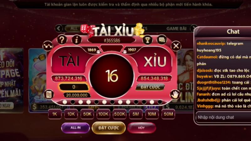 Đồ họa tài xỉu online cao cấp, màu sắc hài hòa, dễ quan sát